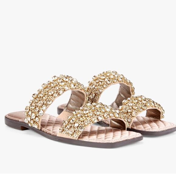 Sam Edelman Womens Ezel Embellished Slide Sandals | SZ 6.5M - Picture 1 of 8
